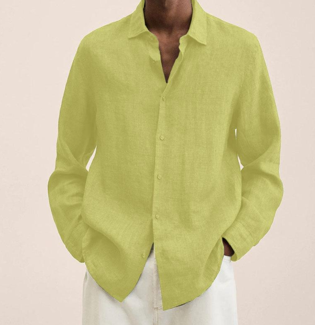 Homme Chemise Manches Longues Col Classique à Boutons Regular Fit
