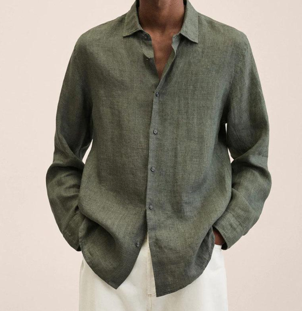 Homme Chemise Manches Longues Col Classique à Boutons Regular Fit