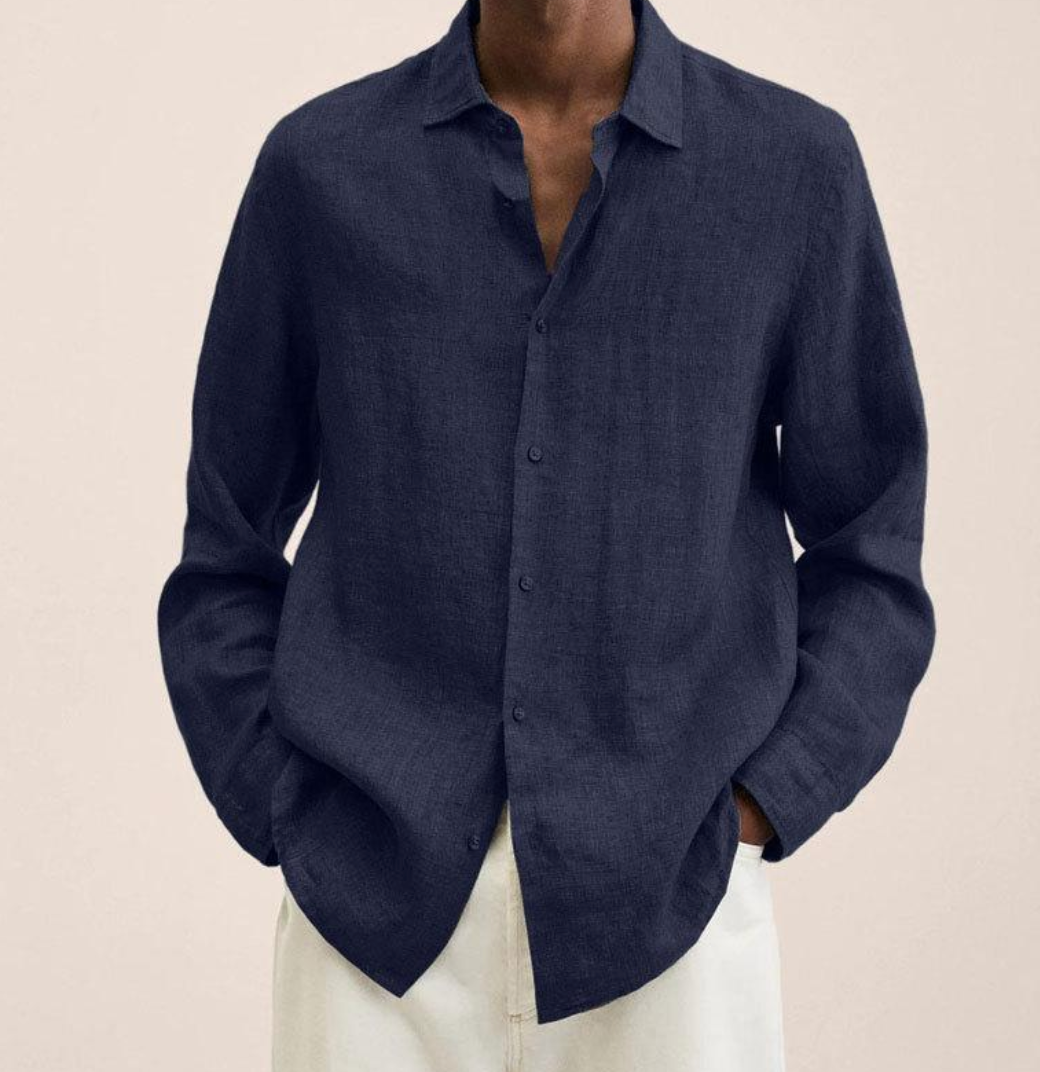 Homme Chemise Manches Longues Col Classique à Boutons Regular Fit