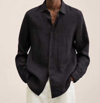 Homme Chemise Manches Longues Col Classique à Boutons Regular Fit