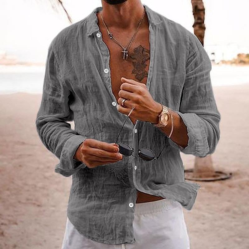 Homme Chemise Manches Longues col Classique Coupe Décontractée