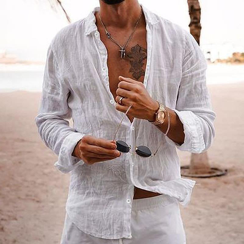 Homme Chemise Manches Longues col Classique Coupe Décontractée