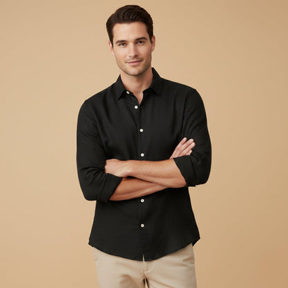 Homme Chemise Manches Longues col Classique Coupe Décontractée