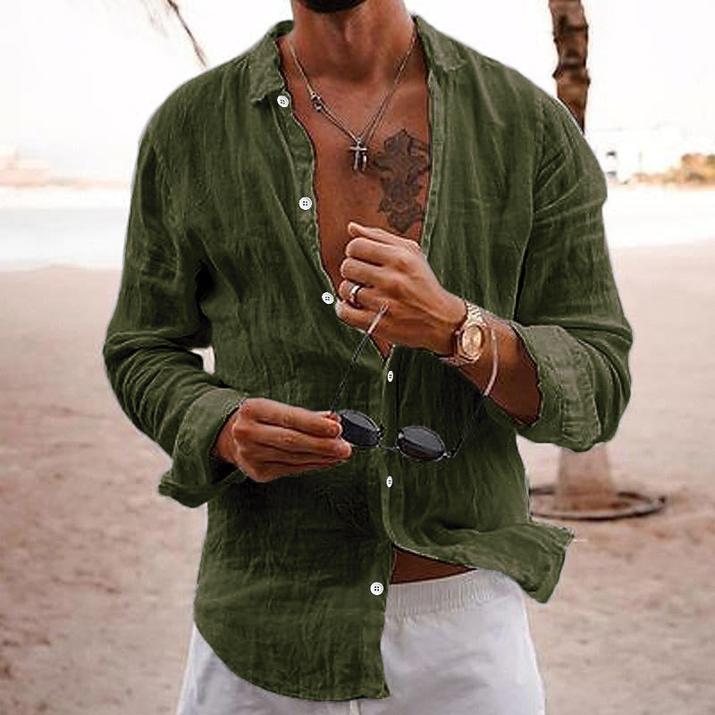 Homme Chemise Manches Longues col Classique Coupe Décontractée