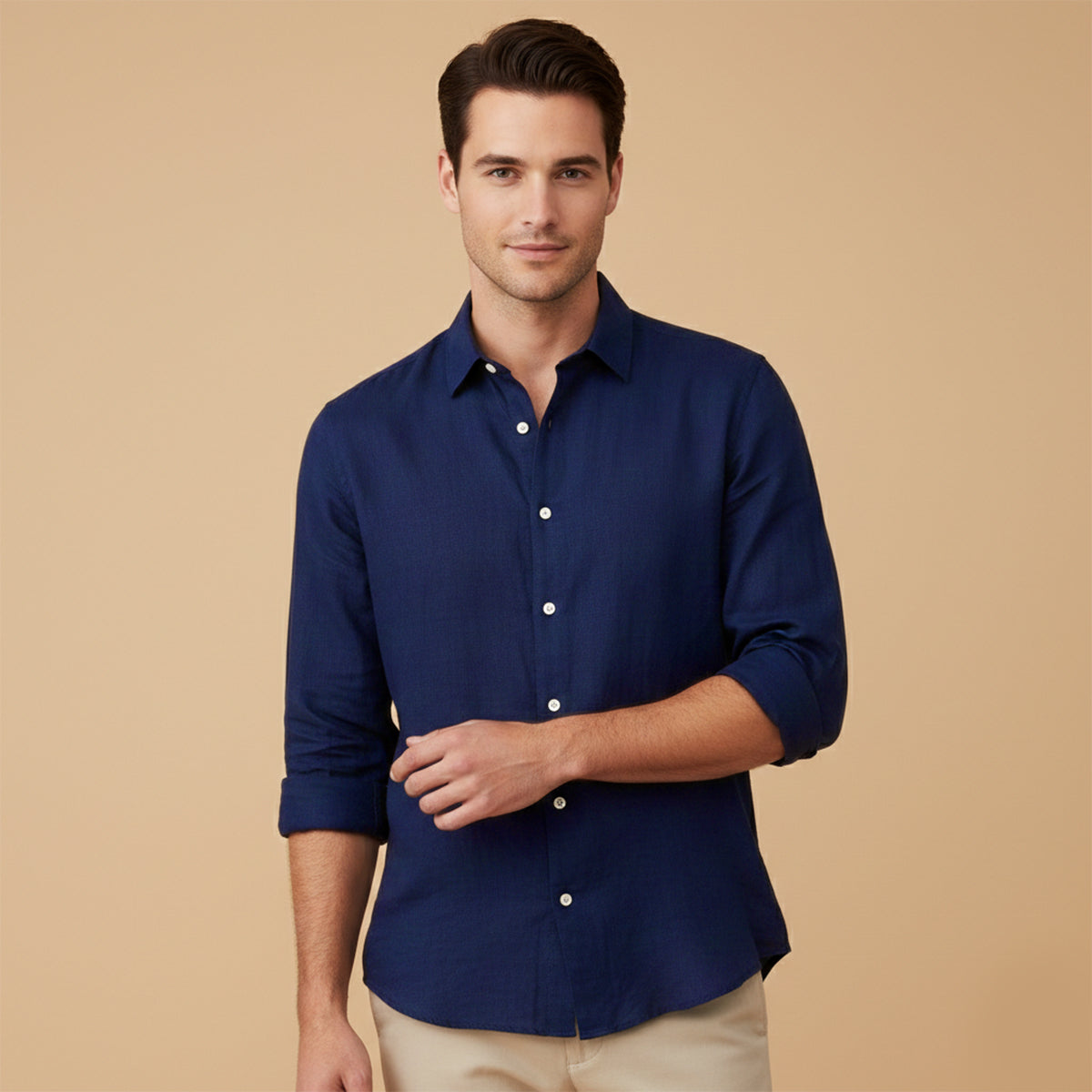 Homme Chemise Manches Longues col Classique Coupe Décontractée