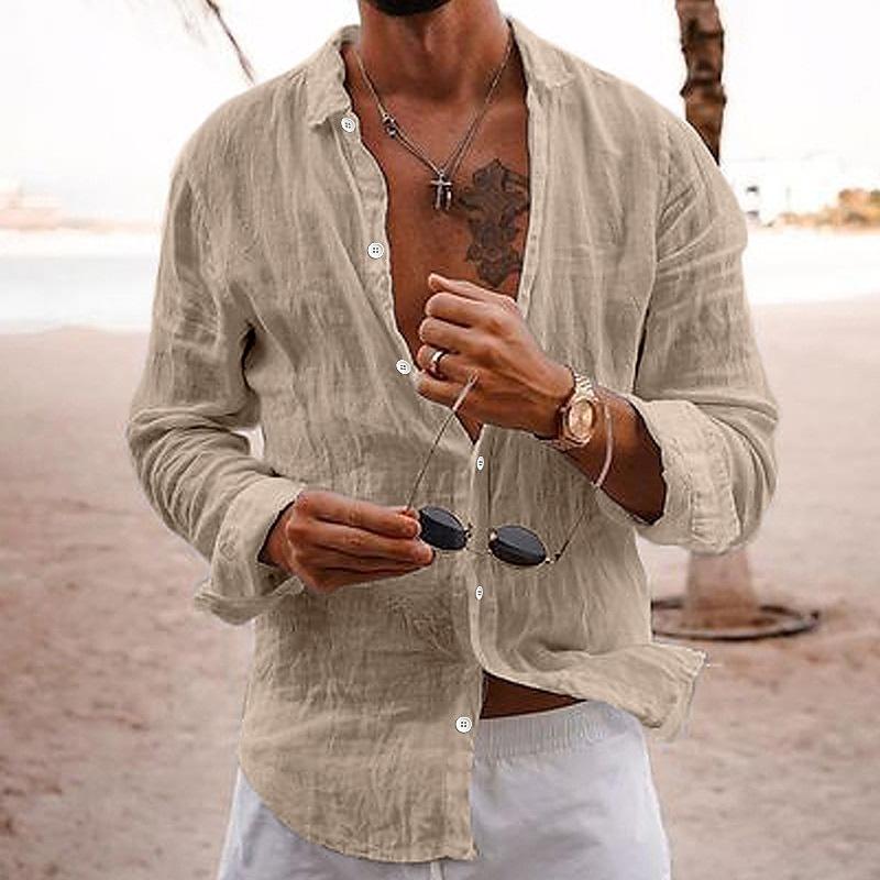 Homme Chemise Manches Longues col Classique Coupe Décontractée
