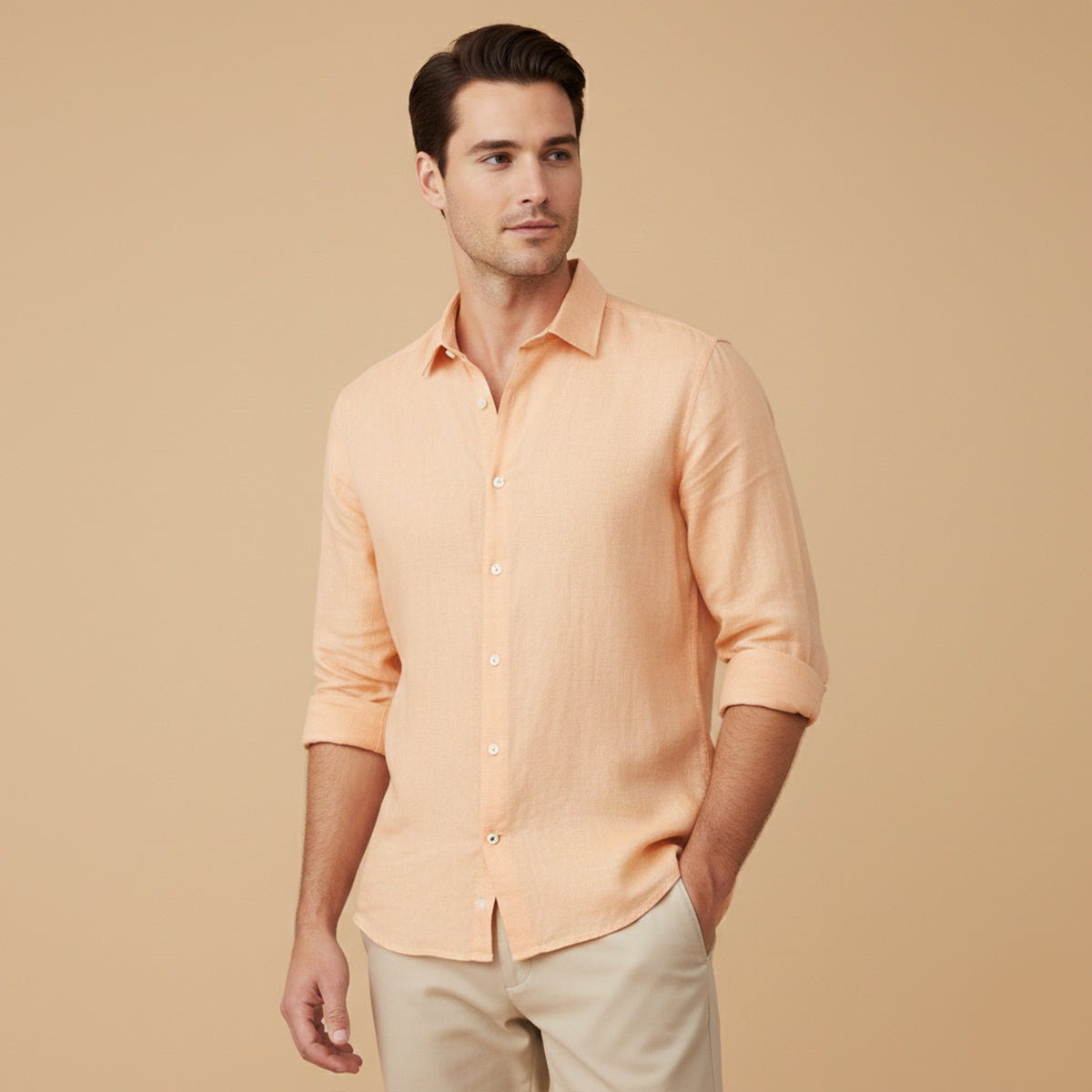 Homme Chemise Manches Longues col Classique Coupe Décontractée