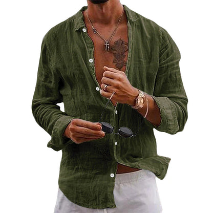 Homme Chemise Manches Longues col Classique Regular Fit avec Boutons
