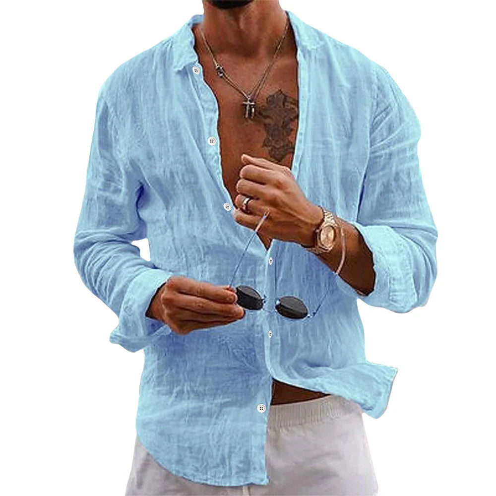Homme Chemise Manches Longues col Classique Regular Fit avec Boutons