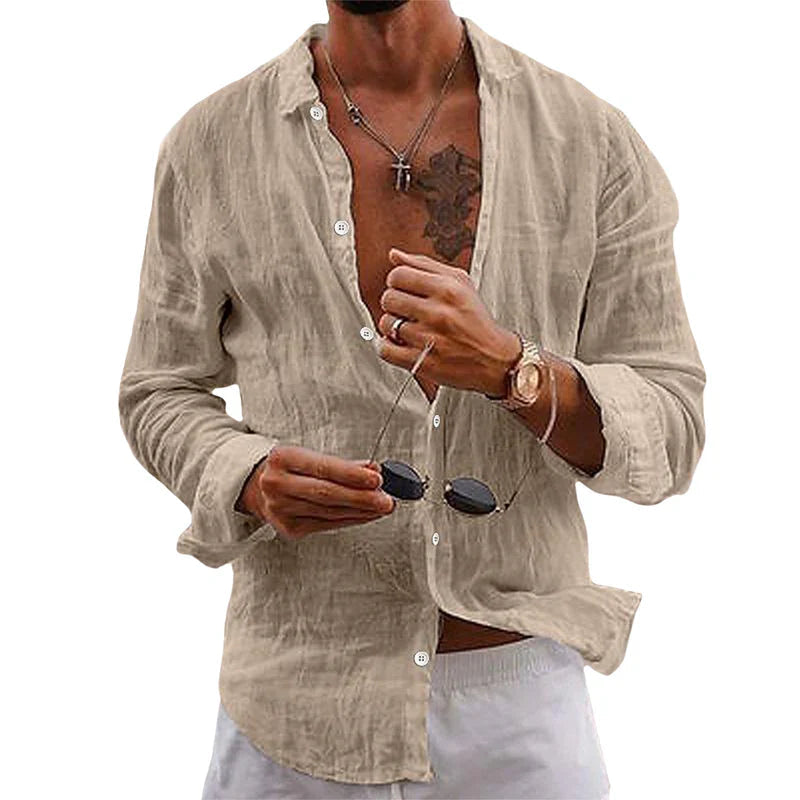 Homme Chemise Manches Longues col Classique Regular Fit avec Boutons
