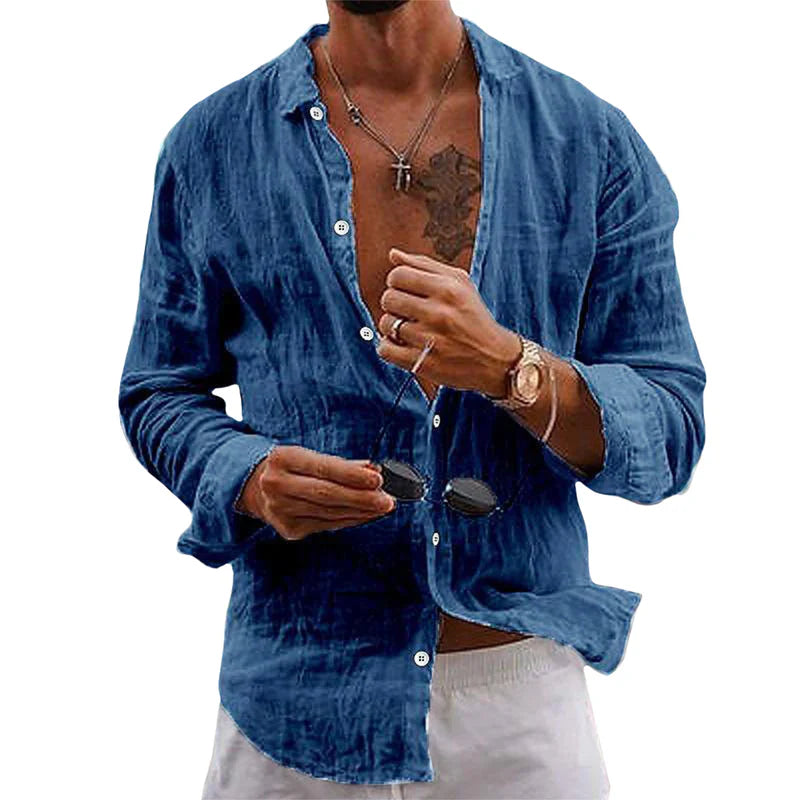 Homme Chemise Manches Longues col Classique Regular Fit avec Boutons