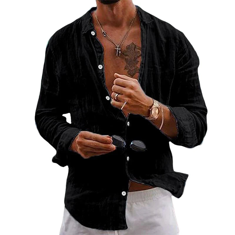 Homme Chemise Manches Longues col Classique Regular Fit avec Boutons
