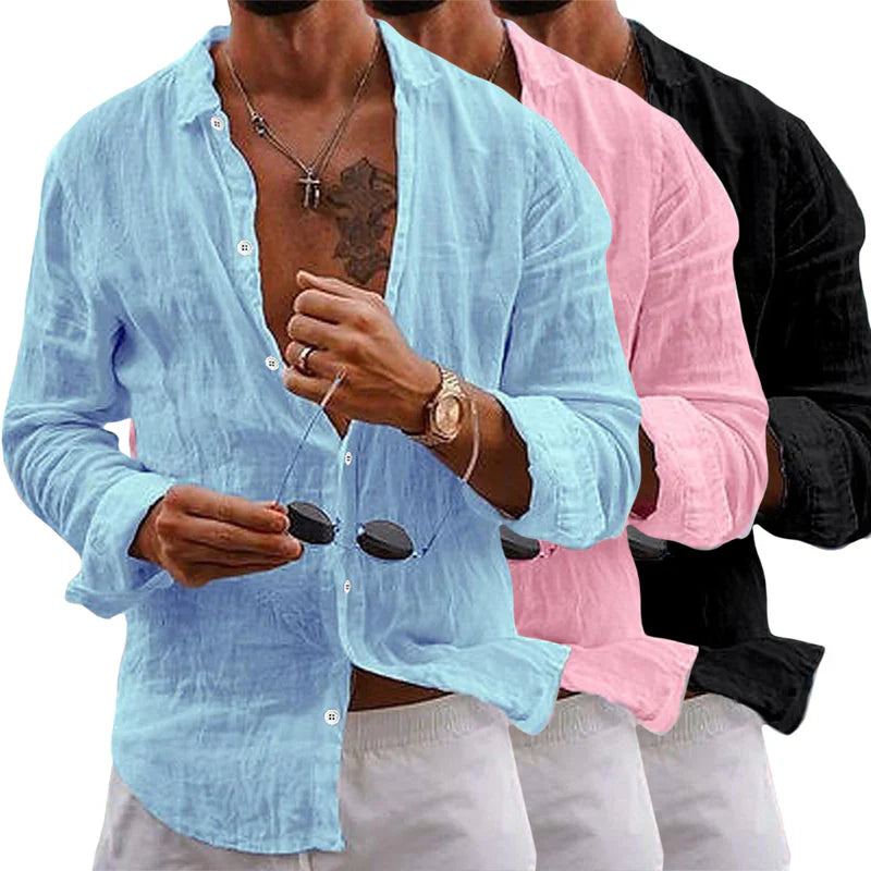 Homme Chemise Manches Longues col Classique Regular Fit avec Boutons
