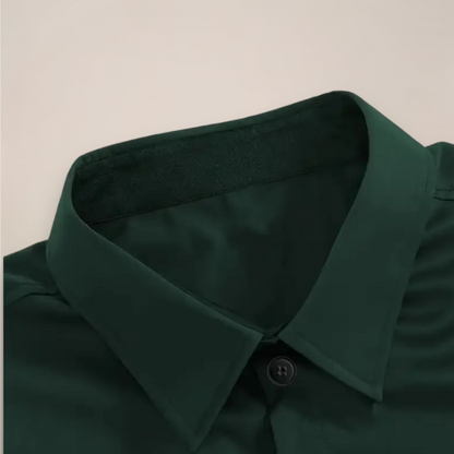 Homme Chemise Manches Longues Col Cranté Coupe Régulière
