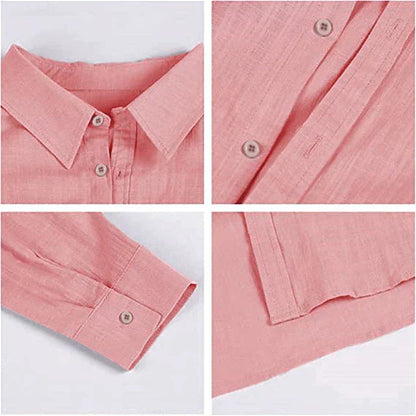 Homme Chemise Manches Longues Col Ouvert à Revers Regular Fit
