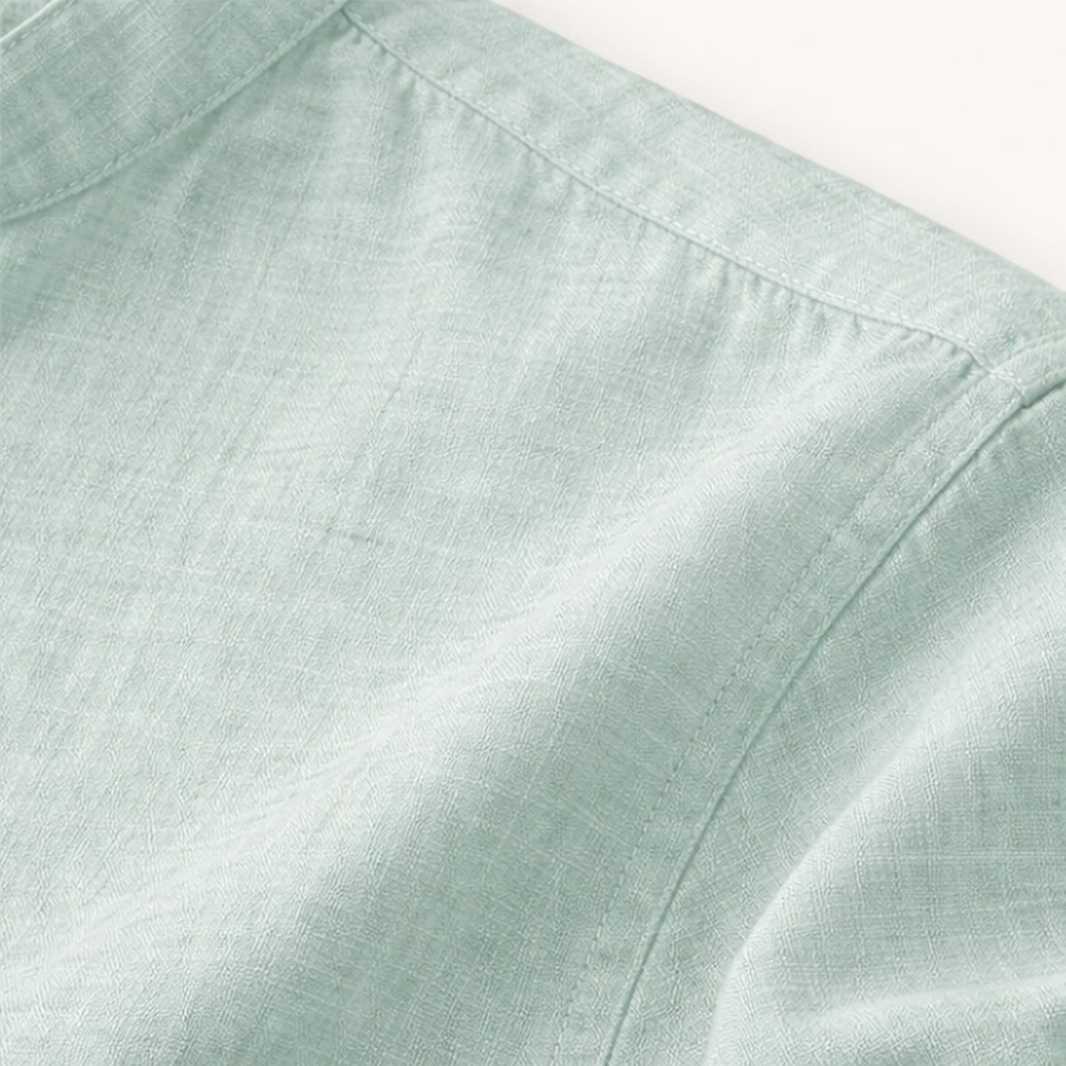 Homme Chemise Manches Longues Retroussables col Mao Regular Fit