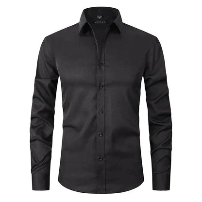 Homme Chemise Manches Longues Slim Fit sans Repassage avec Col Classique