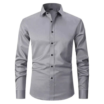 Homme Chemise Manches Longues Slim Fit sans Repassage avec Col Classique