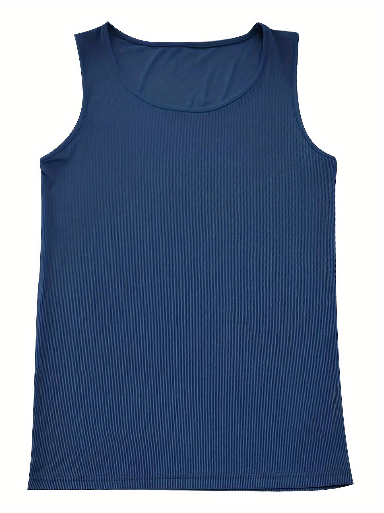 Homme Débardeur Côtelé Slim Fit col Rond sans Manches