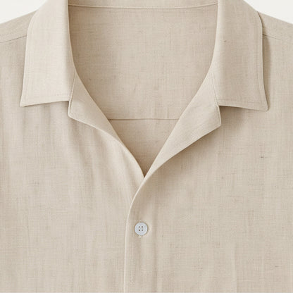 Homme Ensemble Chemise Manches Courtes et Pantalon à Cordon