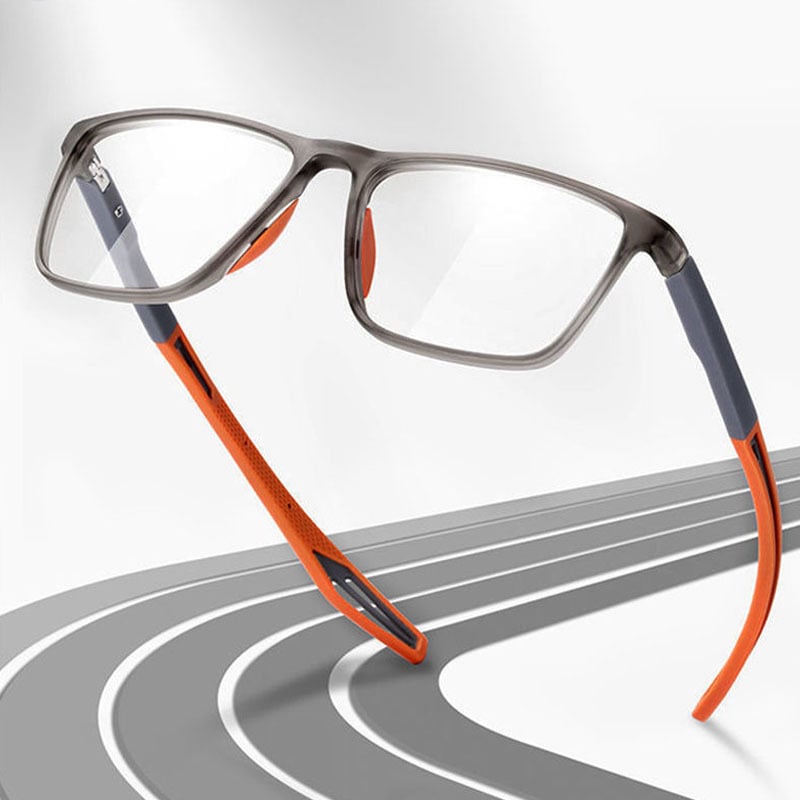 Homme Lunettes de Lecture Sport Anti-Lumière Bleue avec Monture Rectangulaire et Charnière à Ressort