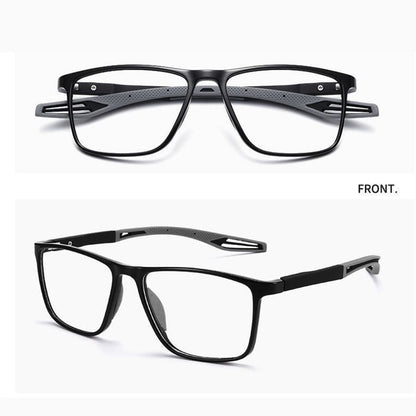 Homme Lunettes de Lecture Sport Anti-Lumière Bleue avec Monture Rectangulaire et Charnière à Ressort