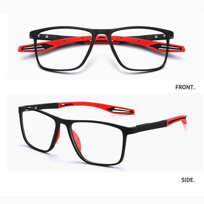 Homme Lunettes de Lecture Sport Anti-Lumière Bleue avec Monture Rectangulaire et Charnière à Ressort