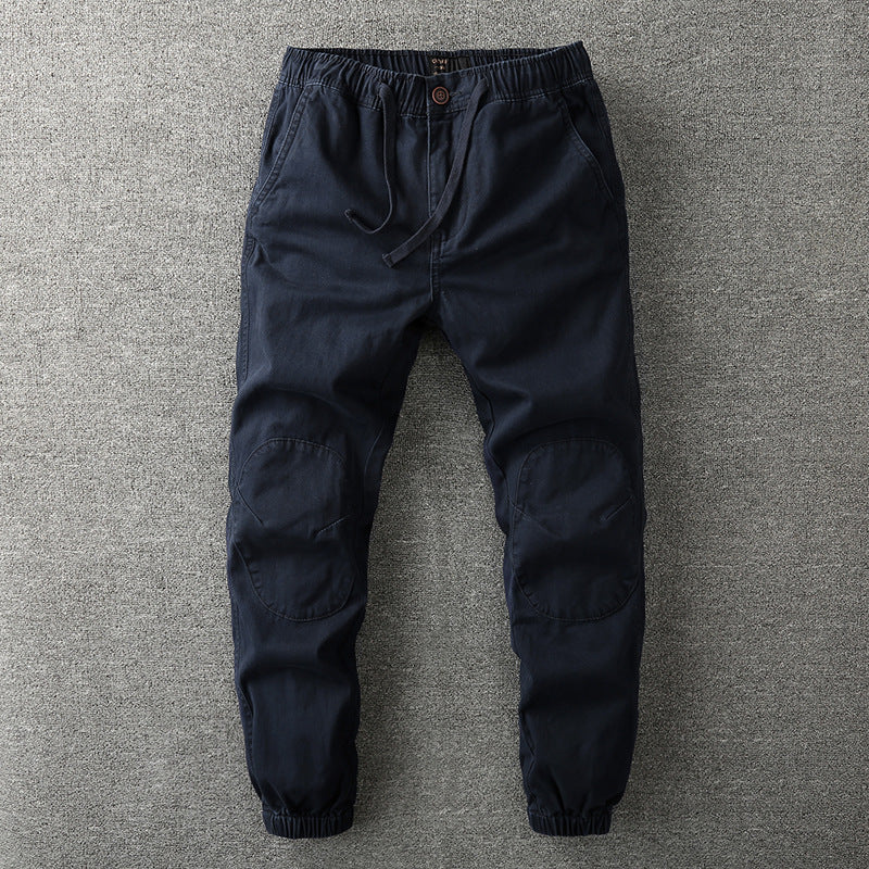 Homme Pantalon Cargo Camouflage avec Ceinture Élastique et Chevilles Resserrées