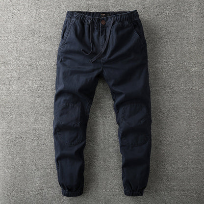 Homme Pantalon Cargo Camouflage avec Ceinture Élastique et Chevilles Resserrées