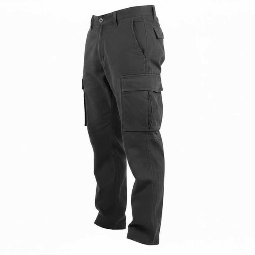 Homme Pantalon Cargo Straight avec Poches Multiples et Taille Élastique