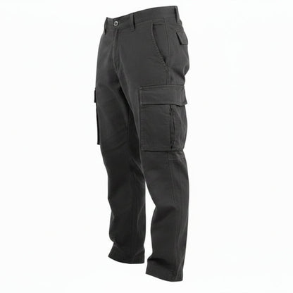Homme Pantalon Cargo Straight avec Poches Multiples et Taille Élastique