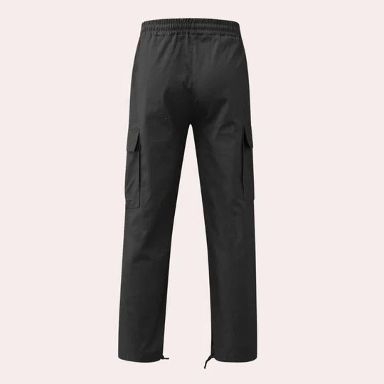 Homme Pantalon Cargo Straight avec Poches Multiples et Taille Élastique