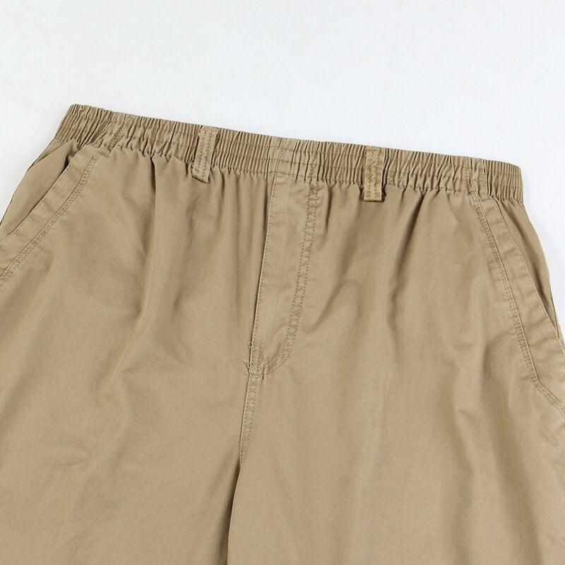 Homme Pantalon Décontracté Coupe Droite avec Ceinture Élastique