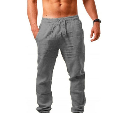 Homme Pantalon Décontracté Long avec Taille Élastique et Cordon