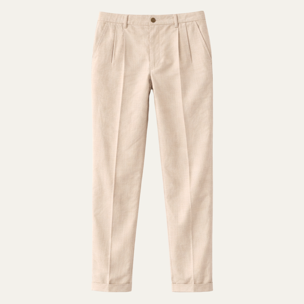 Homme Pantalon Habillé à Plis Slim Fit avec Revers