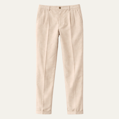 Homme Pantalon Habillé à Plis Slim Fit avec Revers