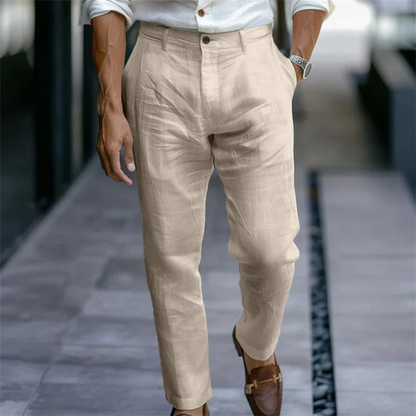 Homme Pantalon Habillé à Plis Slim Fit avec Revers