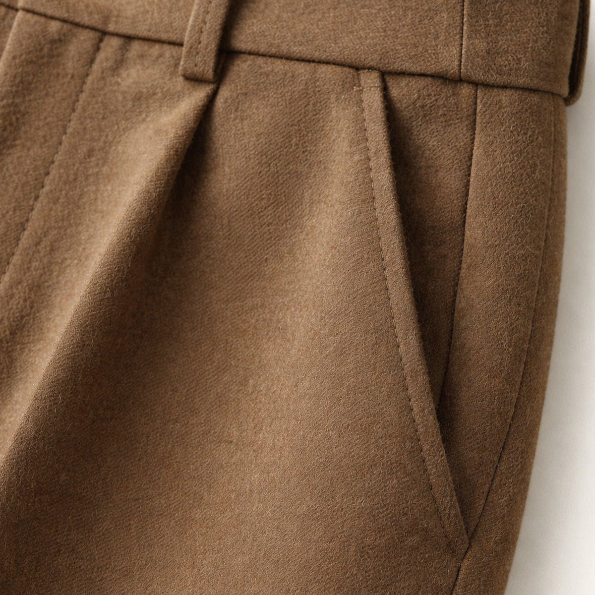 Homme Pantalon Habillé Taille Haute à Plis et Coupe Droite