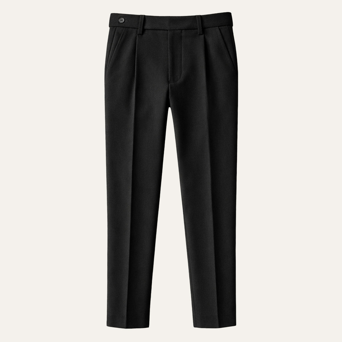Homme Pantalon Habillé Taille Haute à Plis et Coupe Droite