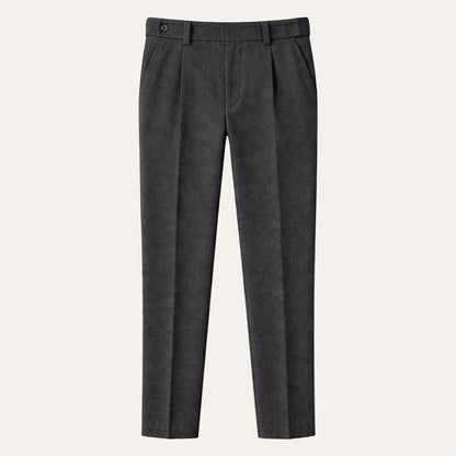 Homme Pantalon Habillé Taille Haute à Plis et Coupe Droite