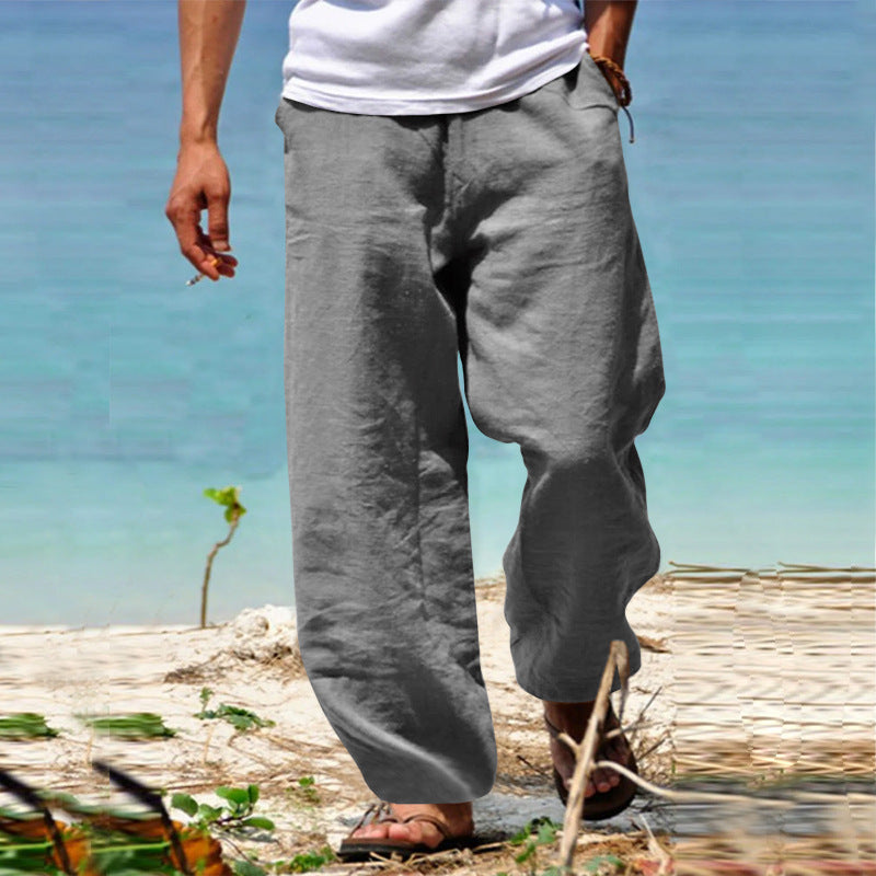 Homme Pantalon Large à Cordon de Serrage