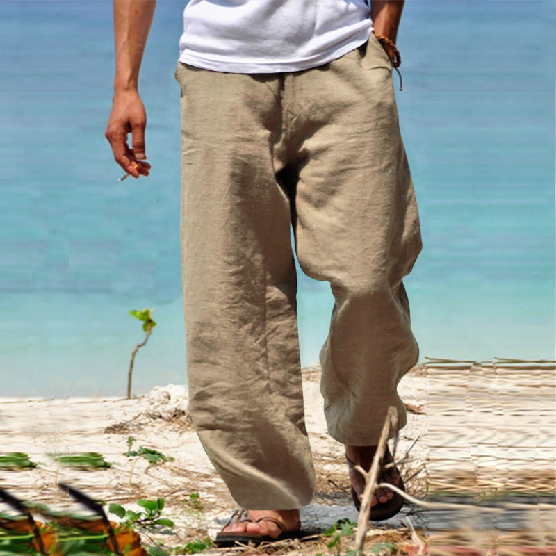 Homme Pantalon Large à Cordon de Serrage
