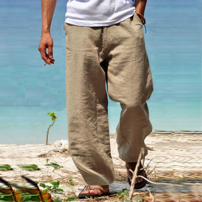 Homme Pantalon Large à Cordon de Serrage