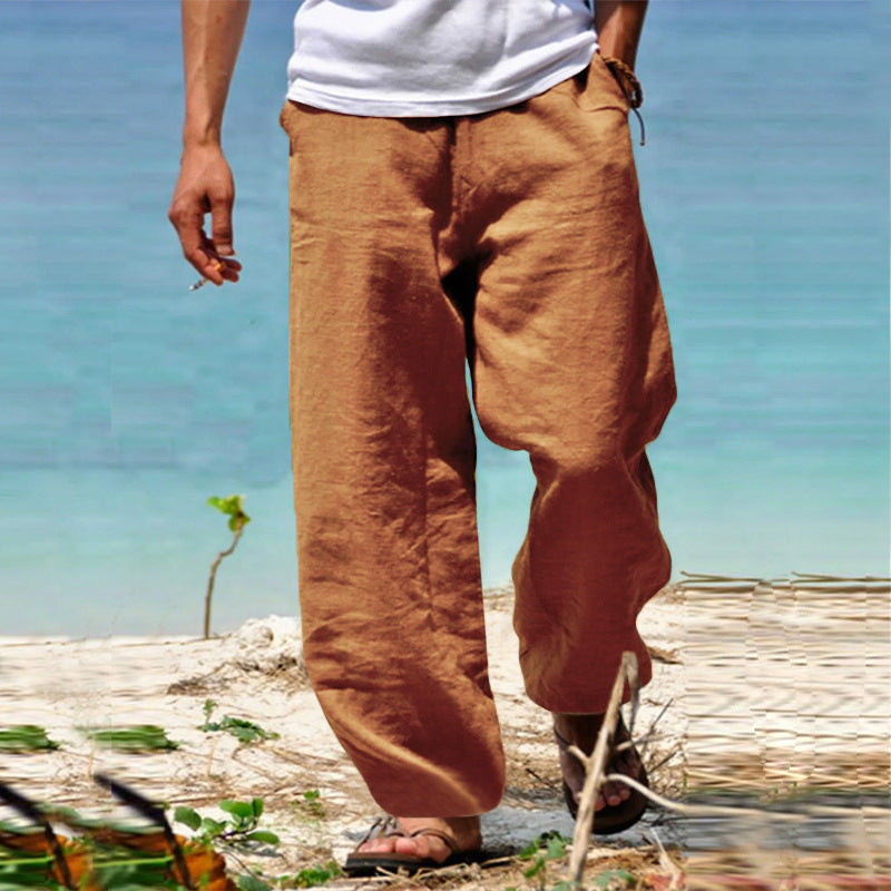 Homme Pantalon Large à Cordon de Serrage