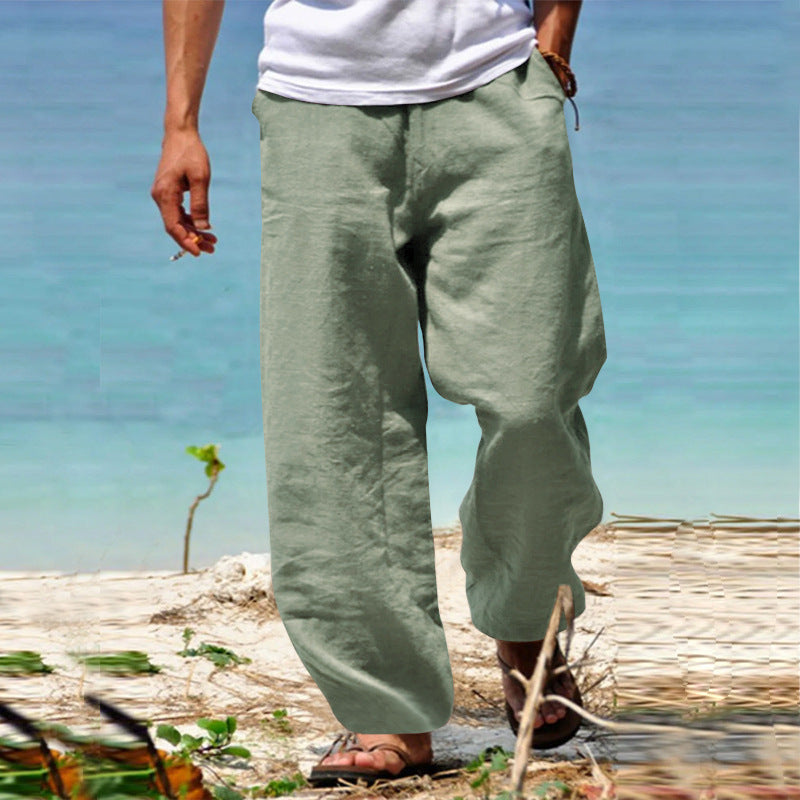 Homme Pantalon Large à Cordon de Serrage