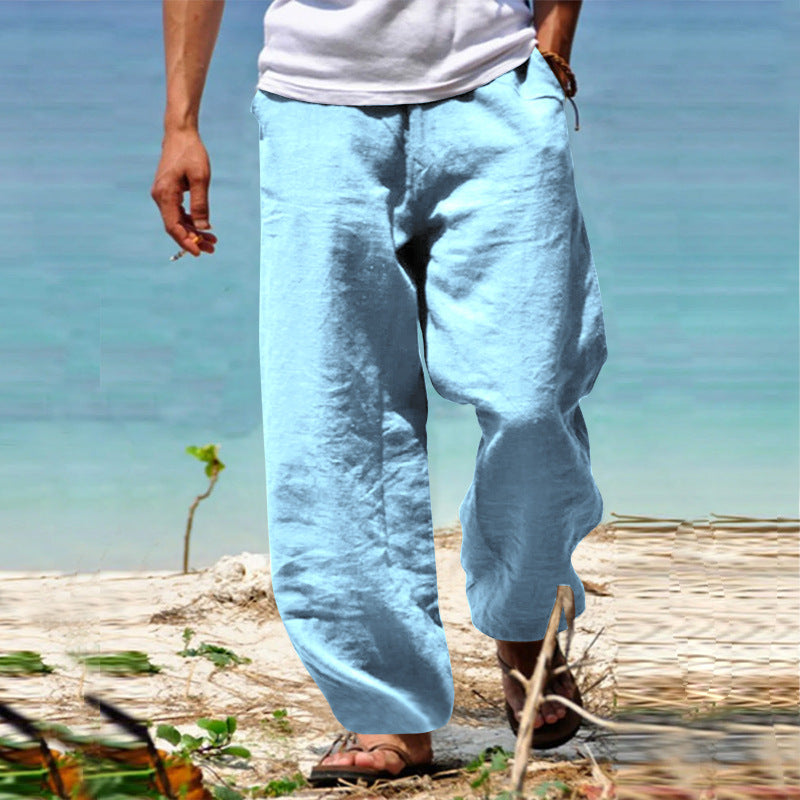 Homme Pantalon Large à Cordon de Serrage