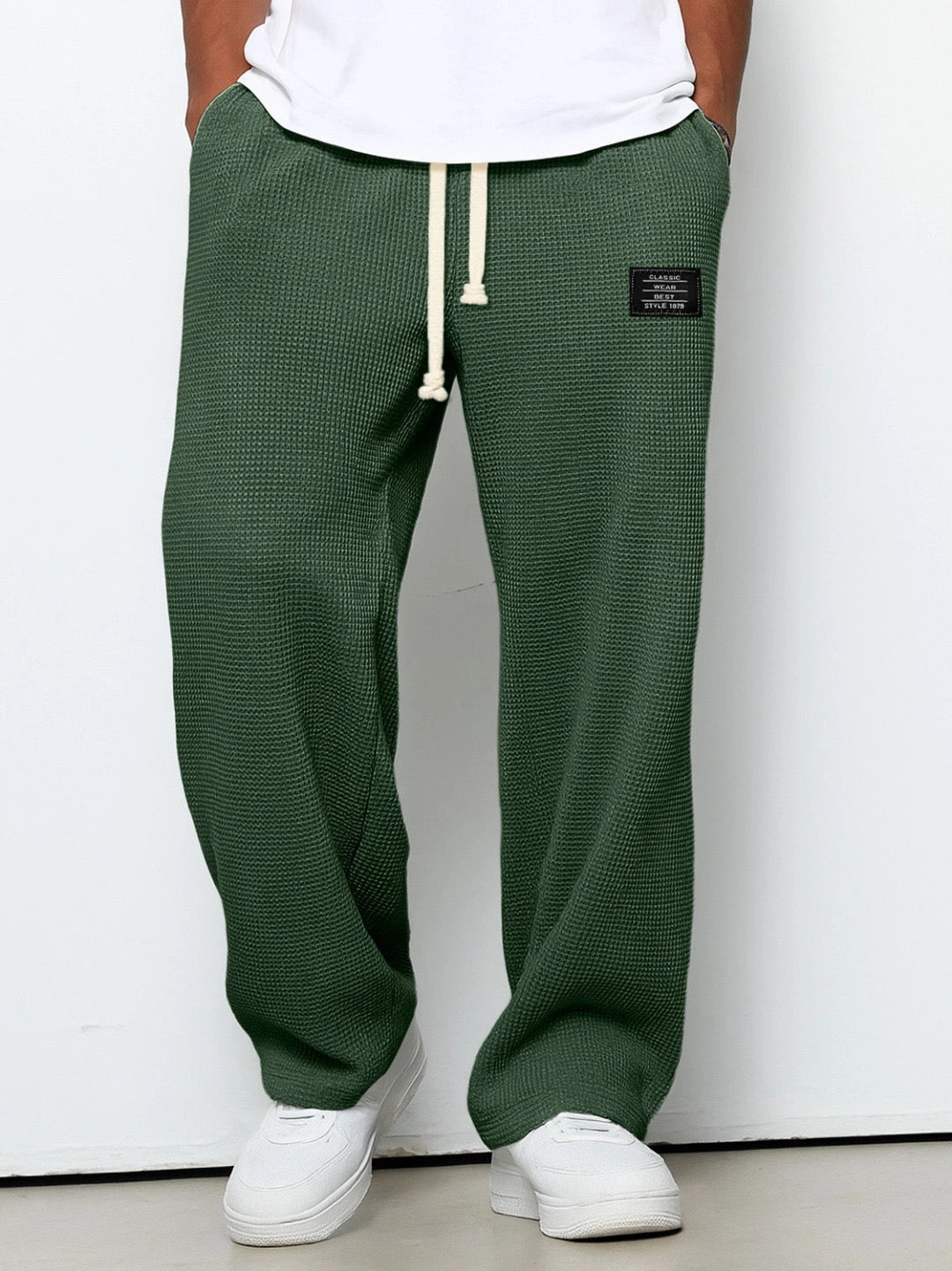 Homme Pantalon Large Décontracté avec Cordon de Serrage
