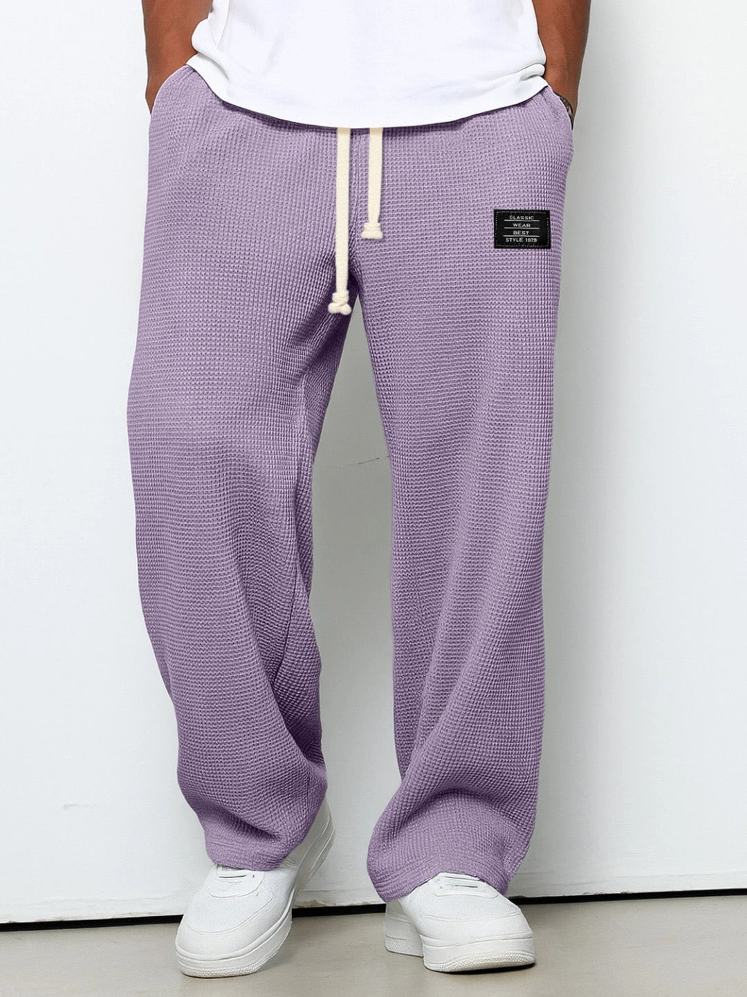 Homme Pantalon Large Décontracté avec Cordon de Serrage