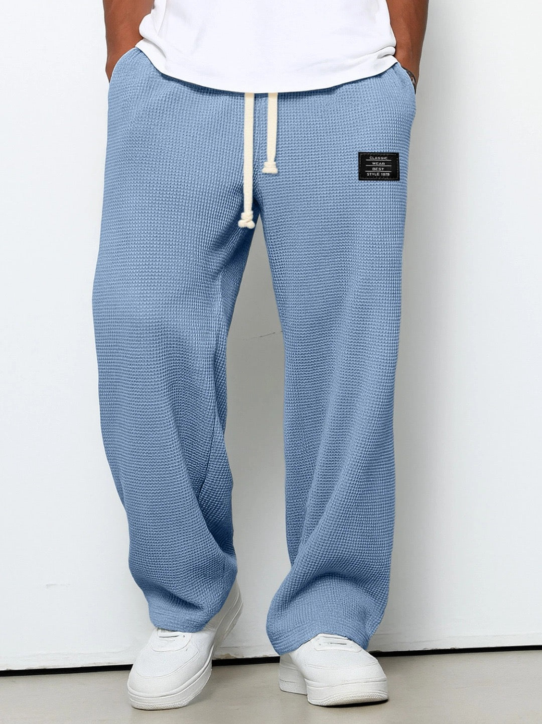 Homme Pantalon Large Décontracté avec Cordon de Serrage