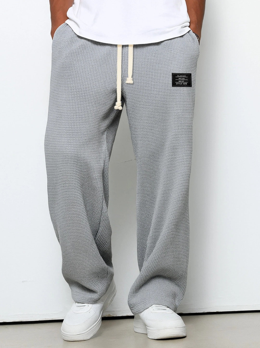 Homme Pantalon Large Décontracté avec Cordon de Serrage